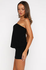 Chasing A Dream Strapless Mini Dress Black